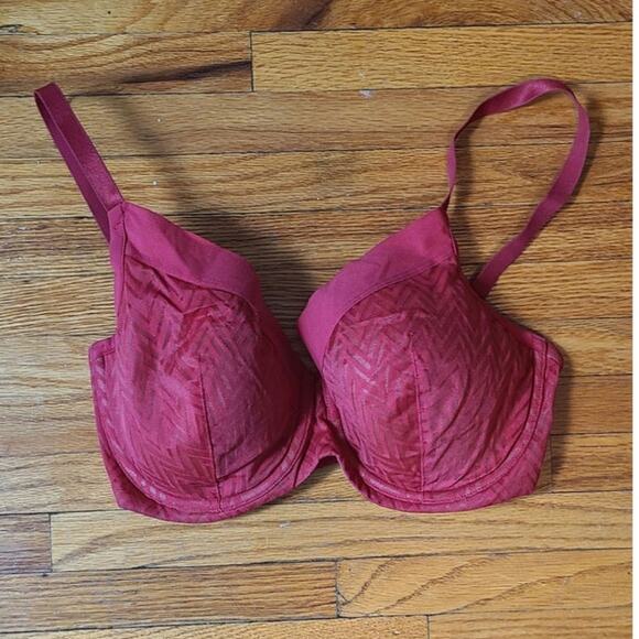 Thirdlove Chevron Contour Demi Bra Red-32 E1/2 - Picture 2 of 4